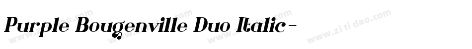 Purple Bougenville Duo Italic字体转换